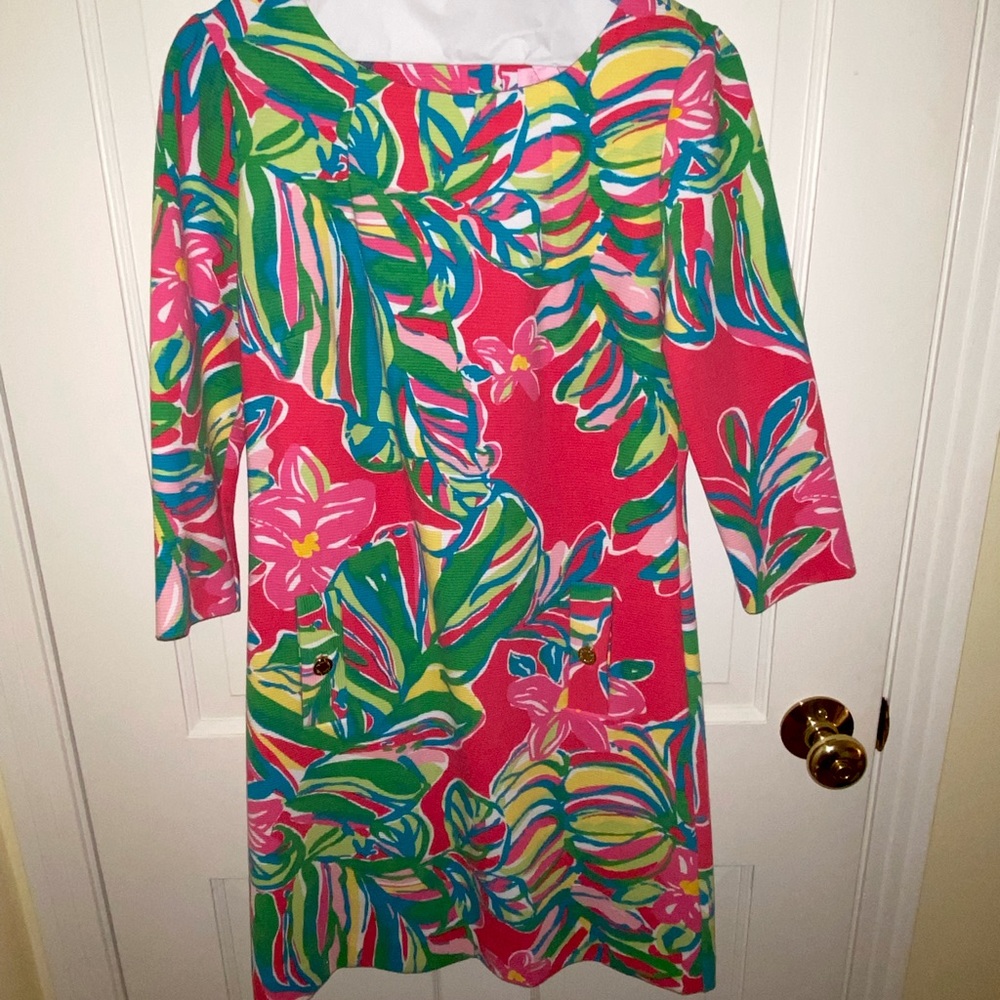 Lilly Pulitzer 3/4 sleeve shift dress sz S